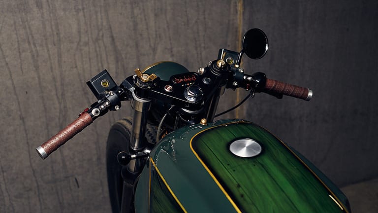 british racing green cafe racer