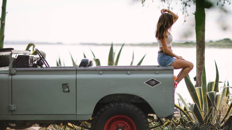 Nothing Goes Together Like a Gorgeous Girl and Land Rover Series III