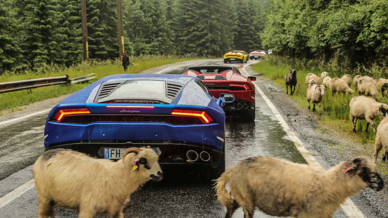 Nothing Goes Together Like Lamborghinis and Curvy Transylvania Roads