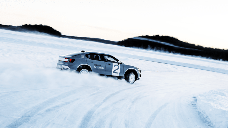 The Polestar 2 Gets Sideways in the Arctic Circle