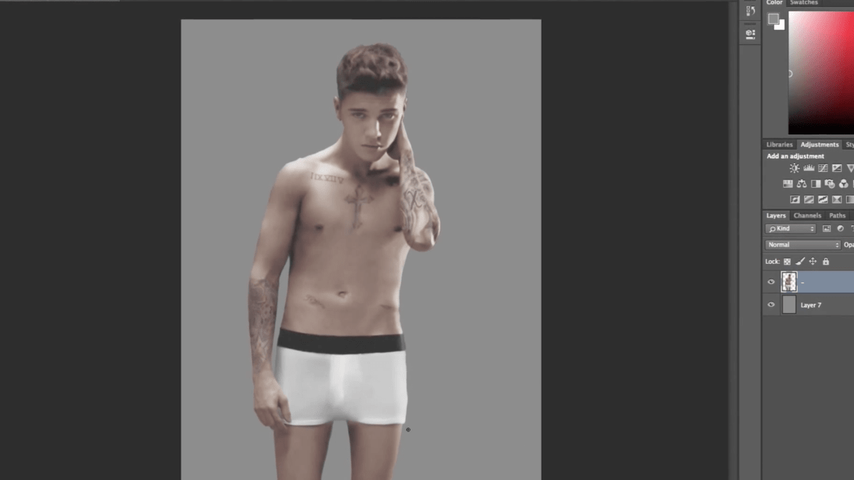 Here's What The Justin Bieber For Calvin Klein Ad Looked Like BEFORE  Photoshop - Airows