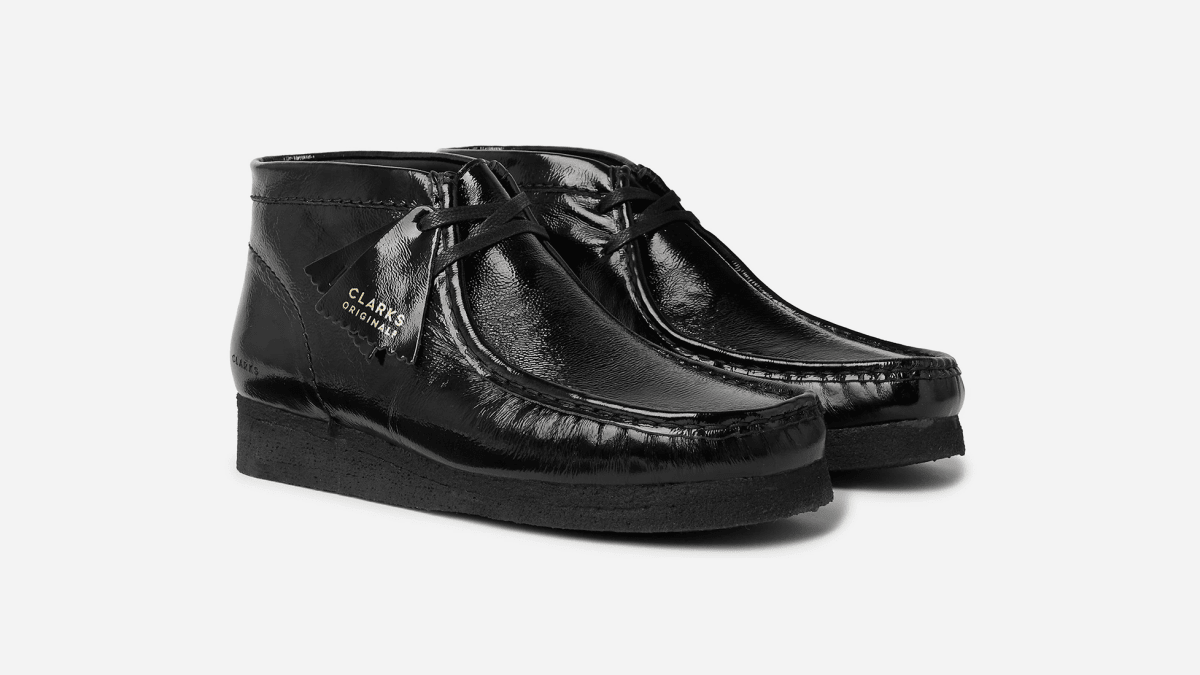 clarks patent boots