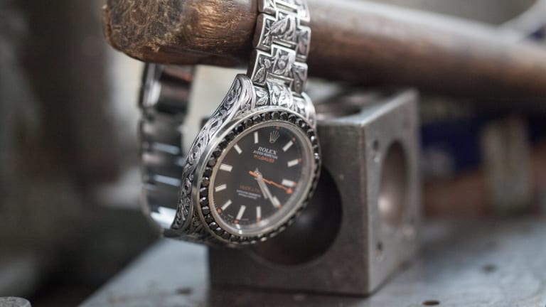 This Custom Rolex Milgauss Took 140 Hours To Intricately Engrave