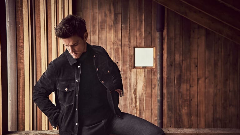 Denim and outlet suede jacket