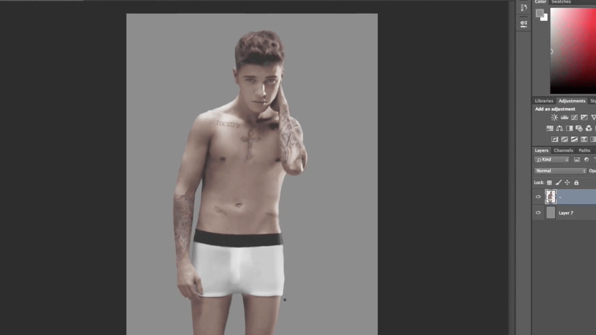 Justin bieber calvin top klein before and after