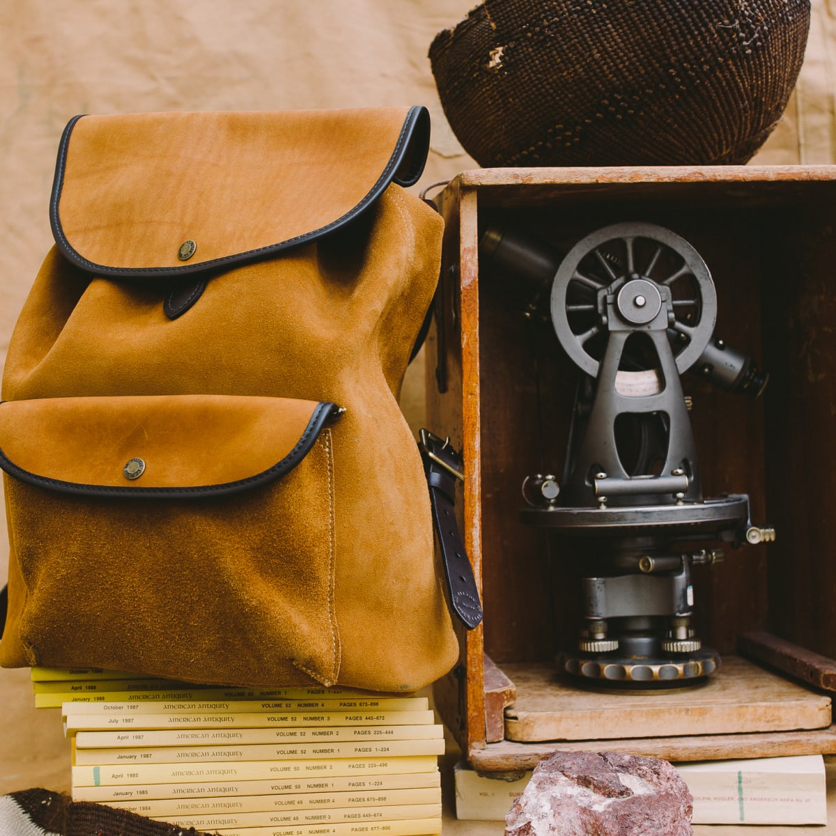 Rugged suede backpack sale