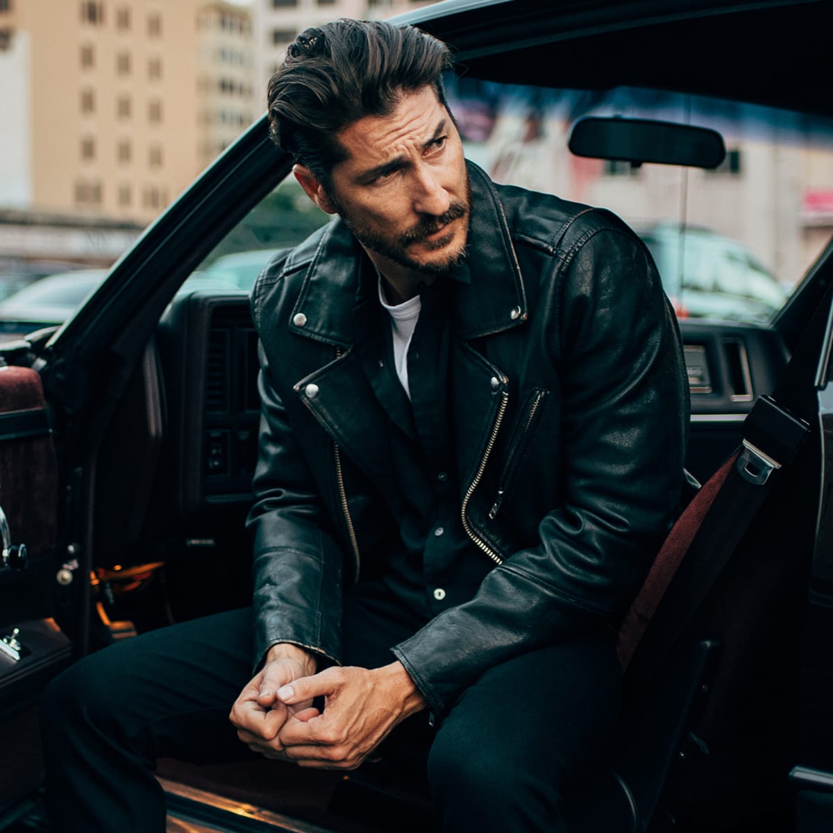 Buck mason leather bomber outlet jacket