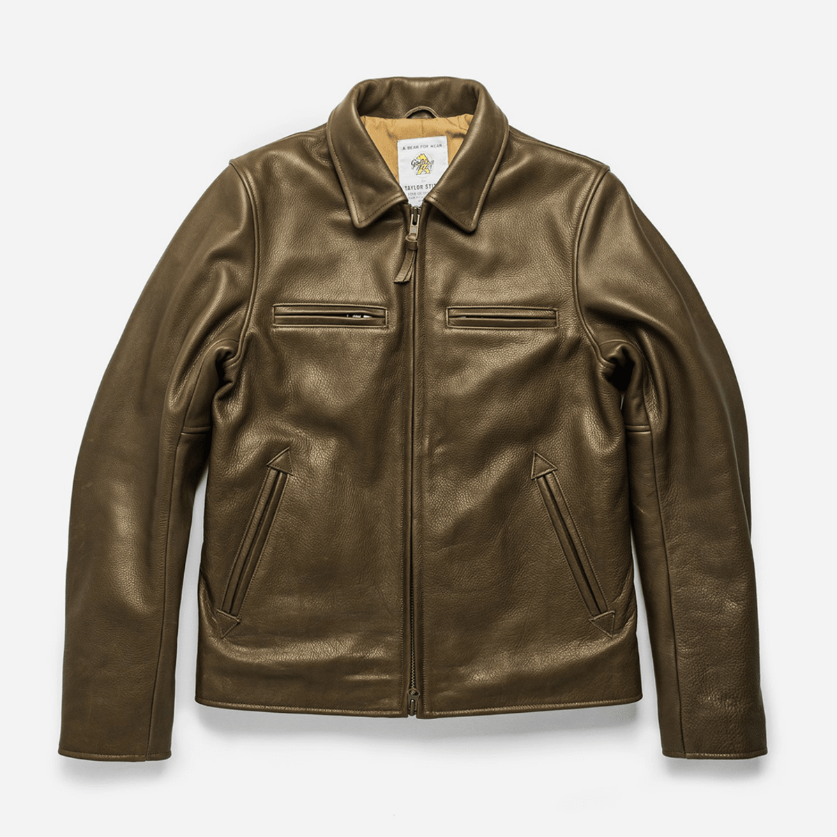 Taylor Stitch's Olive Green Leather Moto Jacket Has Style