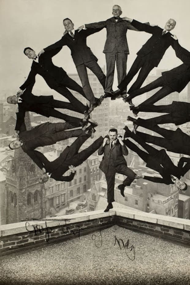 10-_man-on-rooftop-with-eleven-men_unidentified-american-artist-web