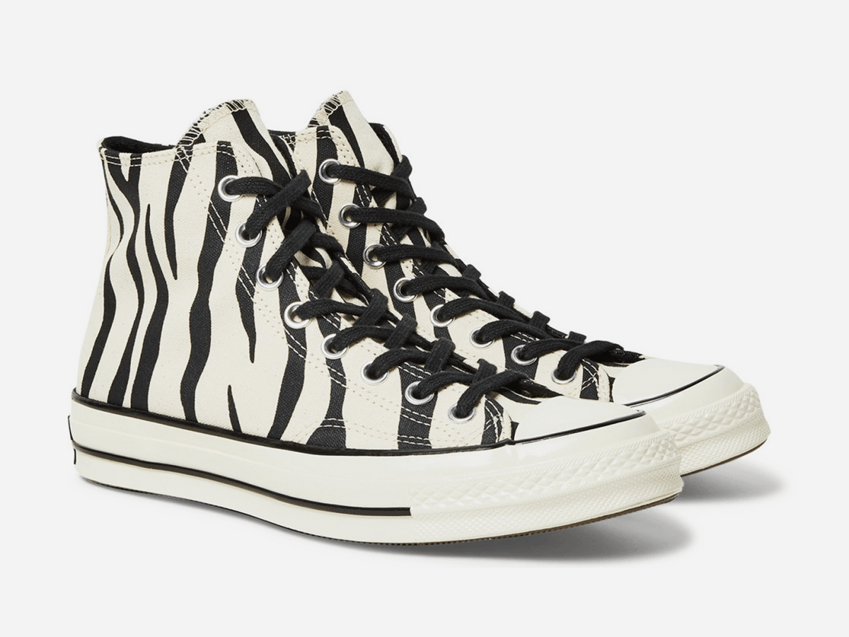 Zebra print converse high on sale tops