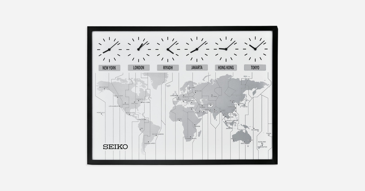 Time Zones Unite with Seiko's World View Wall Clock