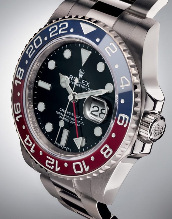 New Rolex GMTMaster II In White Gold With Pepsi Bezel Airows