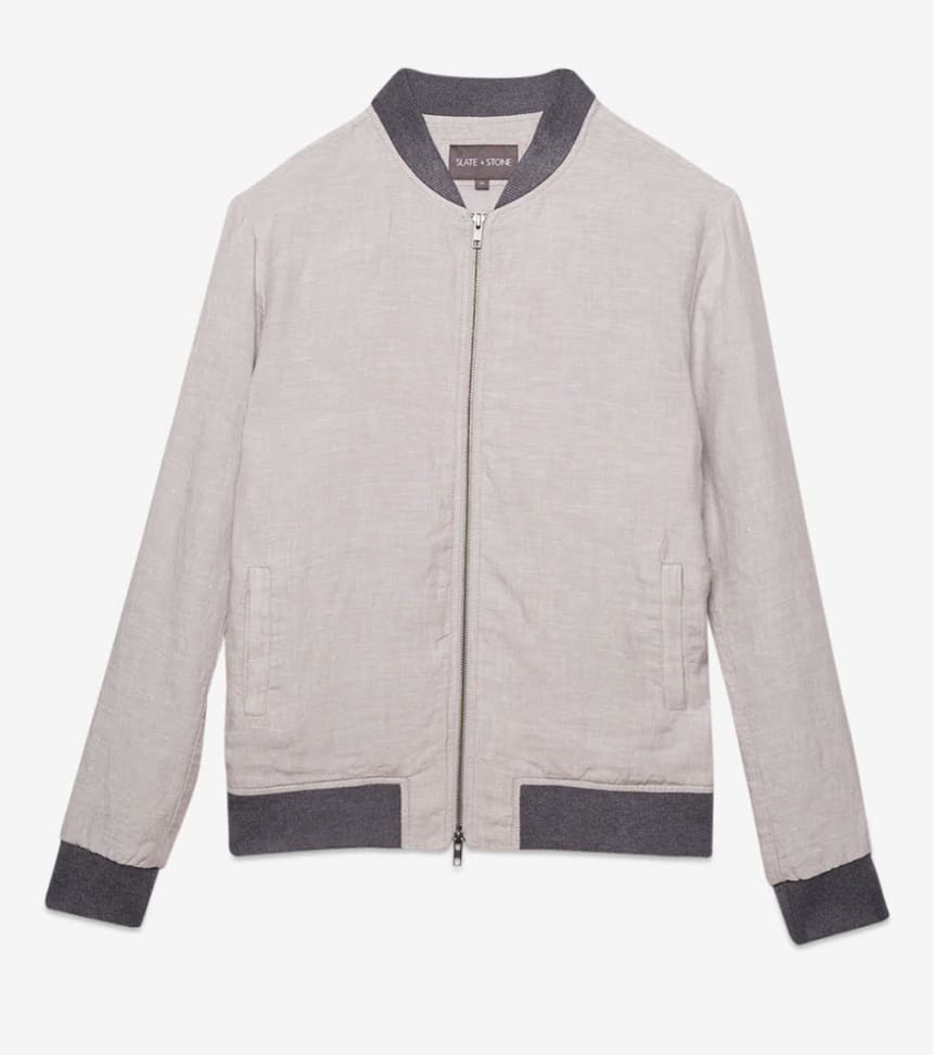 This Super Cool 100% Linen Bomber Jacket Is A Warm Weather Essential - Airows