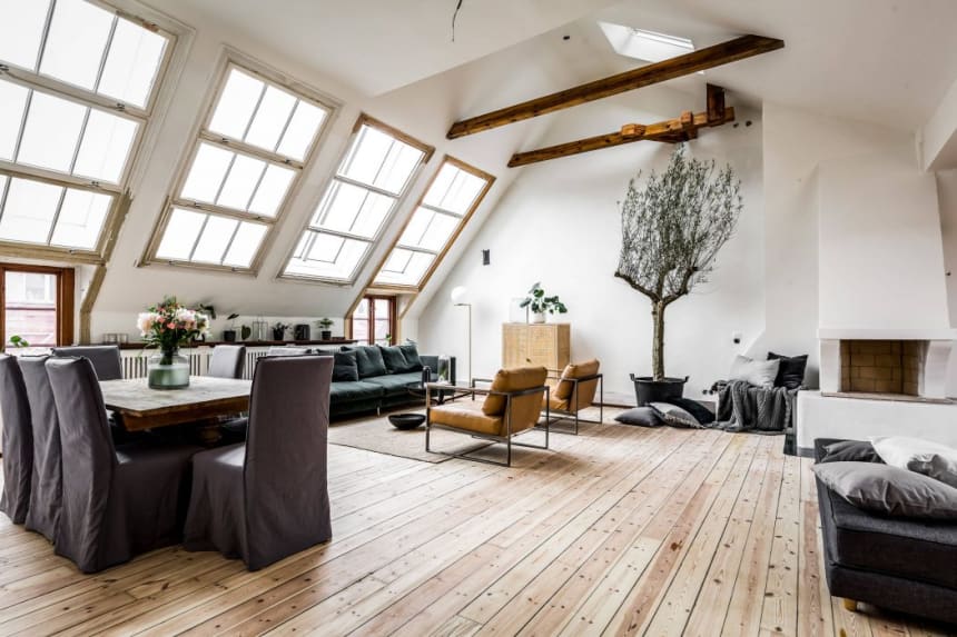 An Unused Attic Was Transformed Into This Impossibly Stylish Bachelor ...