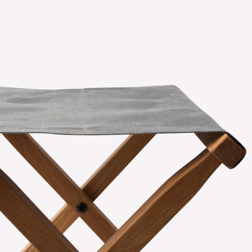 Handsome Up Your Home With This Oak and Waxed Canvas Stool Airows