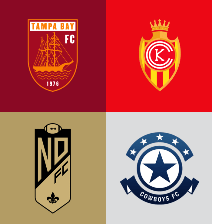 Football as Football: NFL Logos as Soccer Badges - Airows