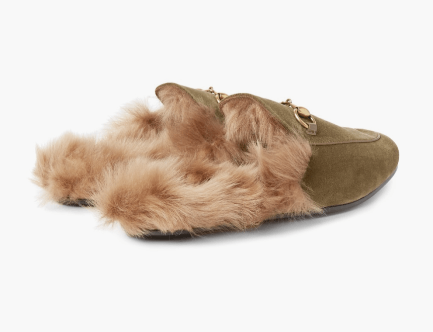 velvet backless loafers