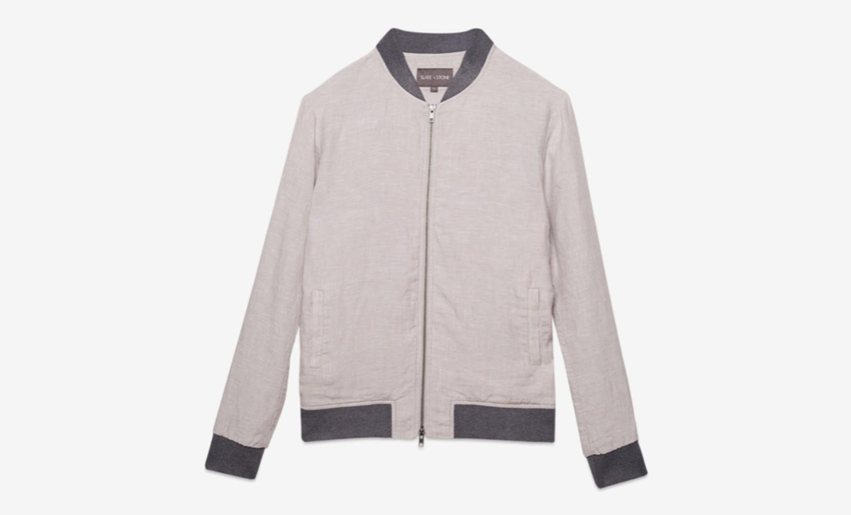This Super Cool 100 Linen Bomber Jacket Is A Warm Weather Essential