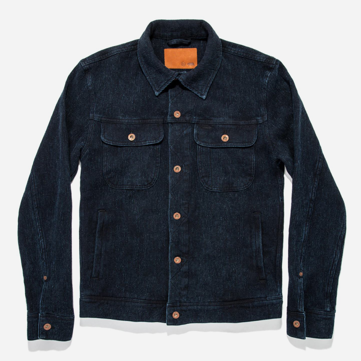 Long haul shop jacket indigo waffle