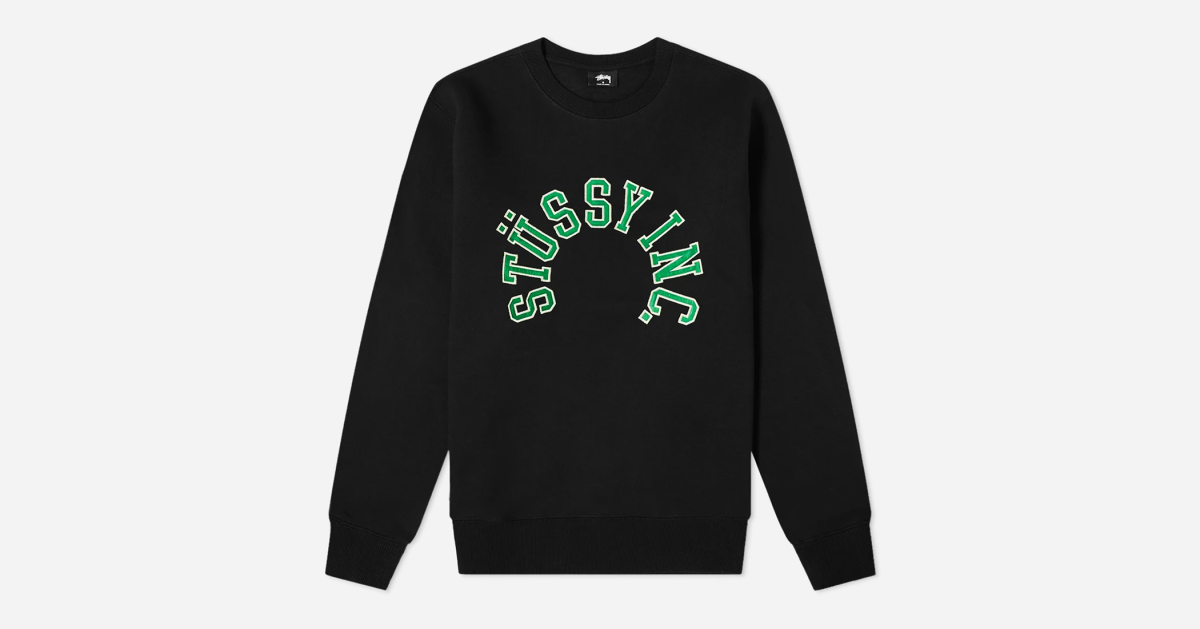 stussy collegiate applique sweatshirt