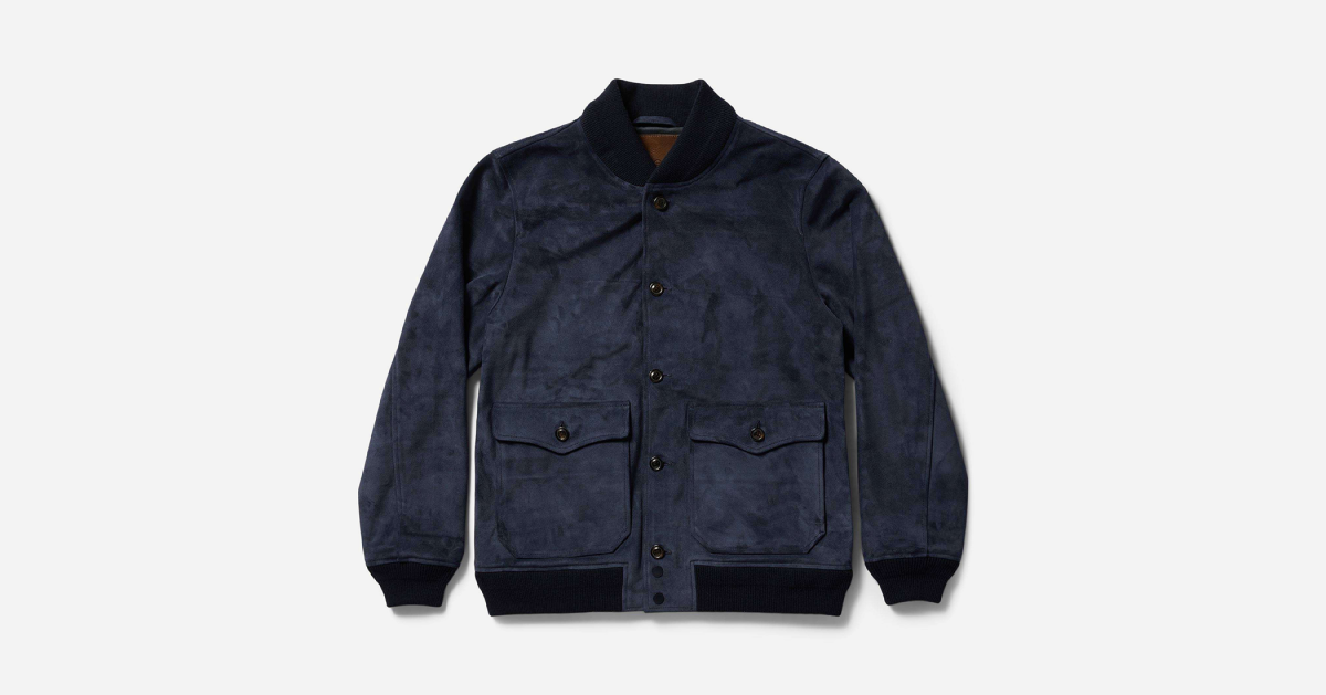 This Is the Best Navy Blue Suede Bomber Jacket for Men - Airows