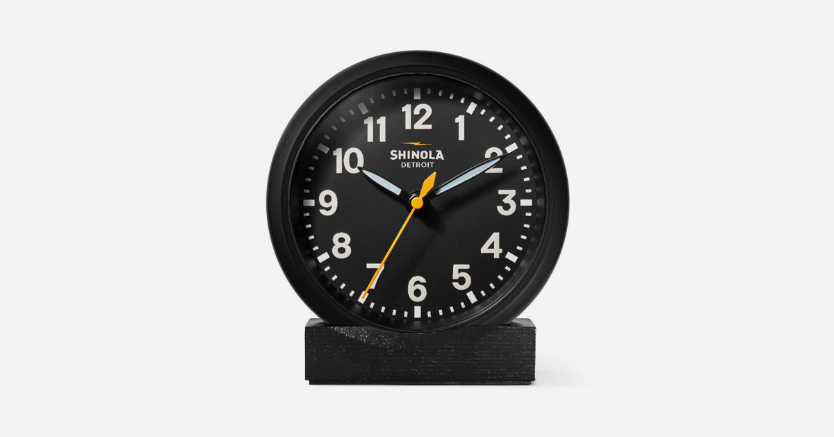 Shinola Delivers a Sleek, Svelte Desk Clock Airows